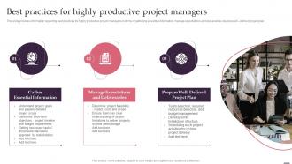 Best Practices For Highly Productive Project Managers Cont Effective Management Project Leaders