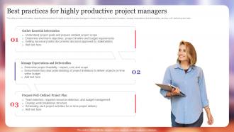 Best Practices For Highly Productive Project Managers Project Excellence Playbook For Managers