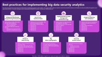 Best Practices For Implementing Big Data Security Analytics