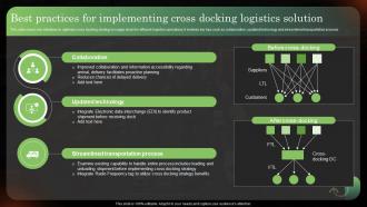 Best Practices For Implementing Cross Docking Logistics Strategy To Improve Supply Chain