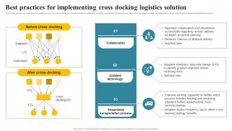 Best Practices For Implementing Cross Docking Logistics Transportation And Fleet Management