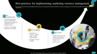 Best Practices For Implementing Marketing Resource Implementing MIS To Increase Sales MKT SS V