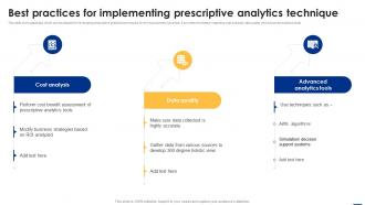 Best Practices For Implementing Prescriptive Big Data Analytics Applications Data Analytics SS