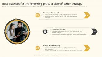 Best Practices For Implementing Product Diversification Strategy Implementing Product Strategy SS