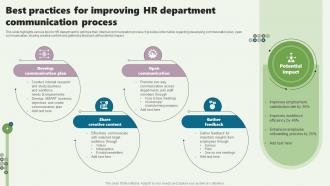 Best Practices For Improving HR Department Communication Process