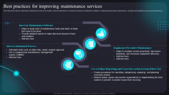 Best Practices For Improving Maintenance Services Improving Customer Assistance