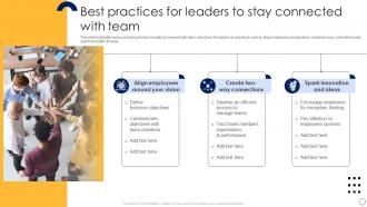 Best Practices For Leaders To Stay Connected With Team