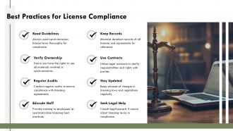 Best Practices For License Compliance PPT Example ST AI SS