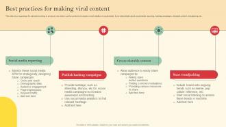 Best Practices For Making Viral Content Introduction To Viral Marketing