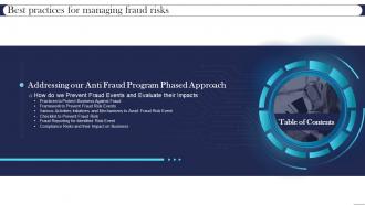 Best Practices For Managing Fraud Risks Table Of Contents Ppt Grid