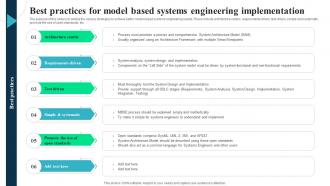 Best Practices For Model Based Systems Integrated Modelling And Engineering