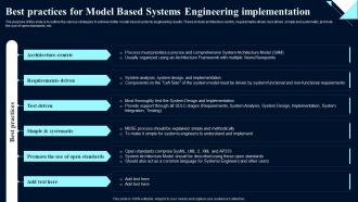 Best Practices For Model Based Systems System Design Optimization Systems Engineering MBSE