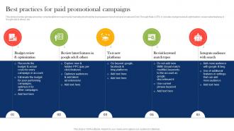 Best Practices For Paid Promotional Boosting Campaign Reach Through Paid MKT SS V