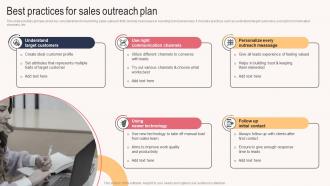 Best Practices For Sales Outreach Plan Sales Outreach Plan For Boosting Customer Strategy SS
