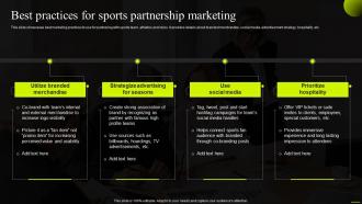 Best Practices For Sports Partnership Marketing Comprehensive Guide To Sports