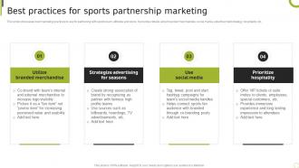 Best Practices For Sports Partnership Sporting Brand Comprehensive Advertising Guide MKT SS V
