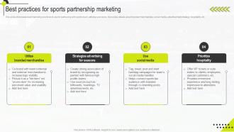 Best Practices For Sports Partnership Sports Marketing Management Guide MKT SS