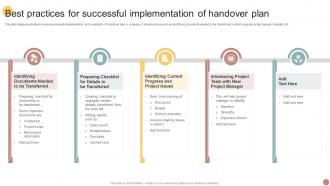 Best Practices For Successful Implementation Of Handover Plan