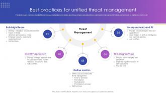 Best Practices For Unified Threat Management