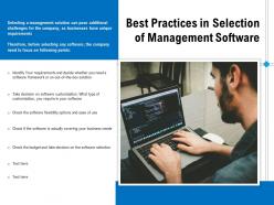 Best practices in selection of management software