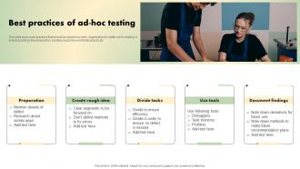 Best Practices Of Ad Hoc Testing