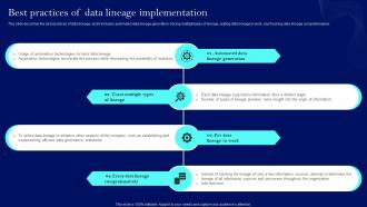 Best Practices Of Data Lineage Implementation Data Lineage Techniques IT