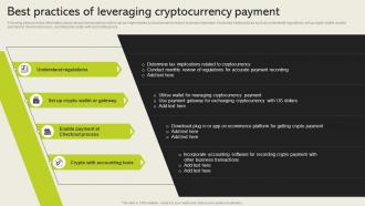 Best Practices Of Leveraging Cryptocurrency Payment Cashless Payment Adoption To Increase