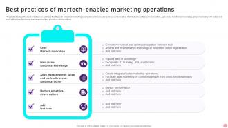 Best Practices Of Martech Enabled Marketing Operations