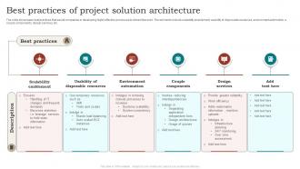 Best Practices Of Project Solution Architecture