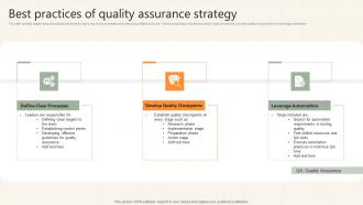 Best Practices Of Quality Assurance Strategy