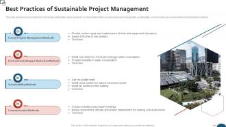 Best Practices Of Sustainable Project Management