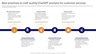 Best Practices To Craft Quality ChatGPT Applications Of ChatGPT In Customer ChatGPT SS V