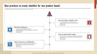 Best Practices To Create Checklist For New Product Launch