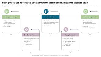 Best Practices To Create Collaboration And Communication Action Plan