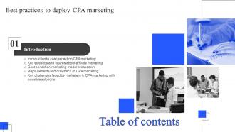 Best Practices To Deploy CPA Marketing Table Of Contents