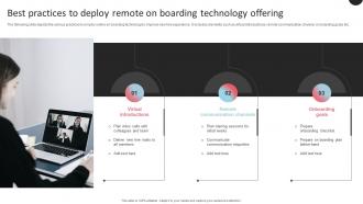 Best Practices To Deploy Remote On Boarding Technology Offering