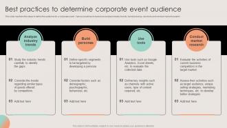Best Practices To Determine Corporate Event Audience Business Event Planning And Management