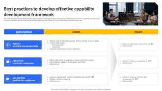 Best Practices To Develop Effective Capability Development Framework