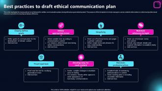 Best Practices To Draft Ethical Communication Plan