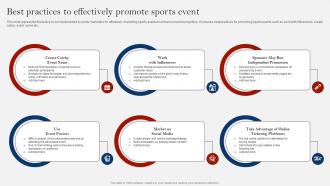 Best Practices To Effectively Promote Sports Comprehensive Guide On Sports Strategy SS