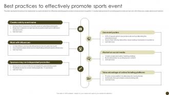 Best Practices To Effectively Tactics To Effectively Promote Sports Events Strategy SS V