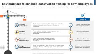 Best Practices To Enhance Construction Training For New Employees