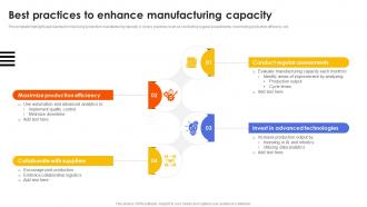 Best Practices To Enhance Manufacturing Capacity