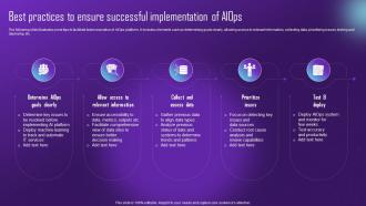 Best Practices To Ensure Successful Comprehensive Aiops Guide Automating IT AI SS