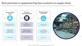 Best Practices To Implement Big Data Analytics In Supply Chain