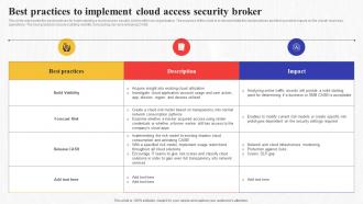 Best Practices To Implement Cloud Access Security Broker Secure Access Service Edge Sase