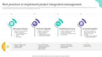 Best Practices To Implement Project Project Integration Management PM SS