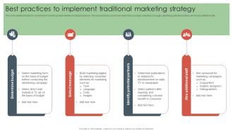 Best Practices To Implement Traditional Marketing Offline Media Reach Target Audience