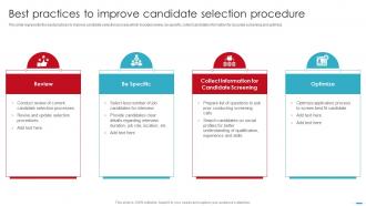 Best Practices To Improve Candidate Selection Procedure Essential Ways To Enhance Selection Process