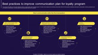 Best Practices To Improve Communication Plan For Loyalty Program